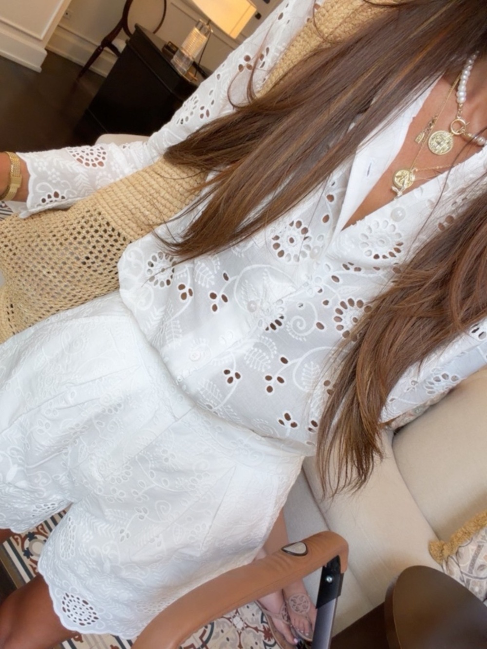 White Eyelet Set
